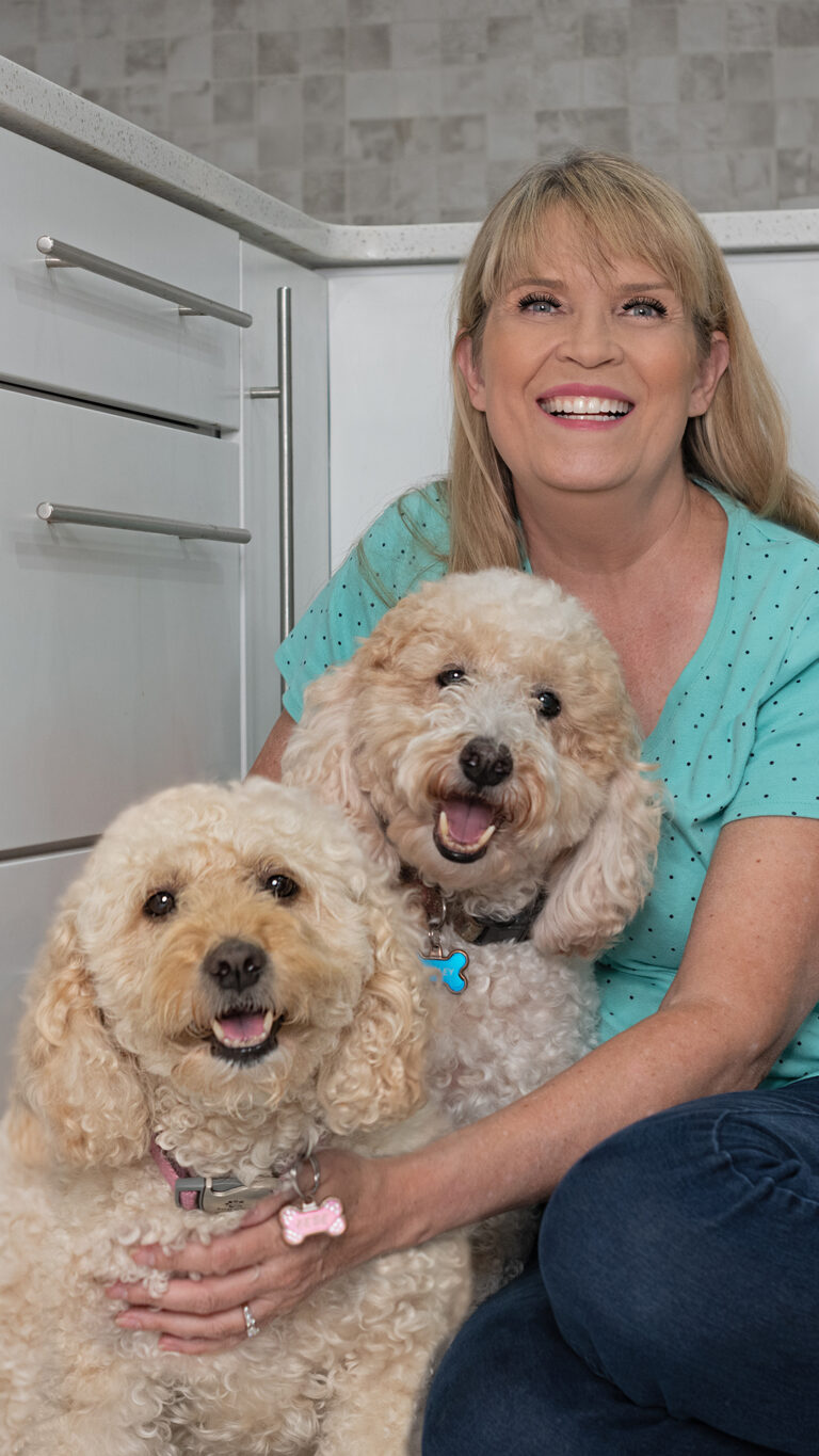 Mini Goldendoodles Febe, Wrigley, and Cheryl Barton