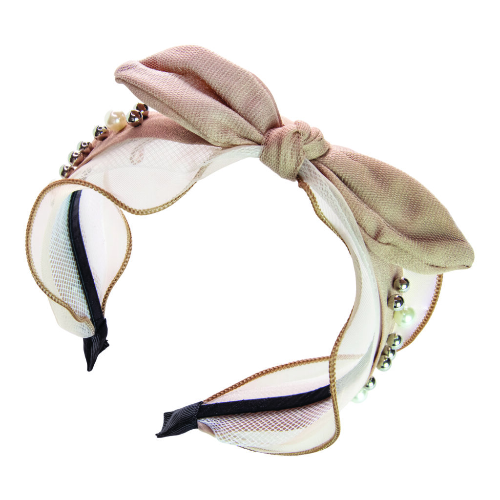 Conair Hair Products, Scunci head band tan bow